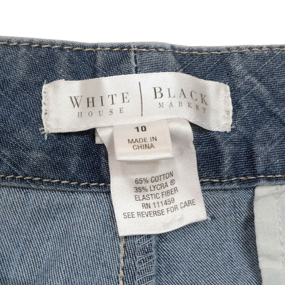 White House Black Market Crop Jeans Size 10 Womens Mid Rise Blue Stretch 31 x 22 - Picture 7 of 11